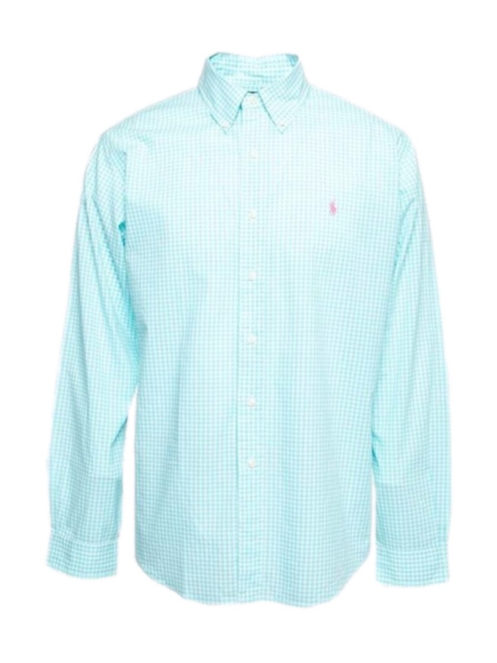 Ralph Lauren Men’s Classic Fit Aqua Check Button-Down Cotton Shirt Sz XXL